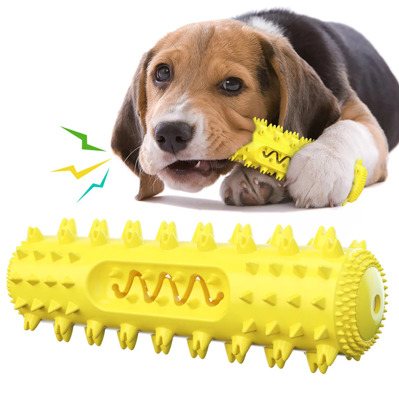 Rubber Treat Dispensing Dog Toy - 삑삑 소리가 나는 강아지용 씹는 장난감,