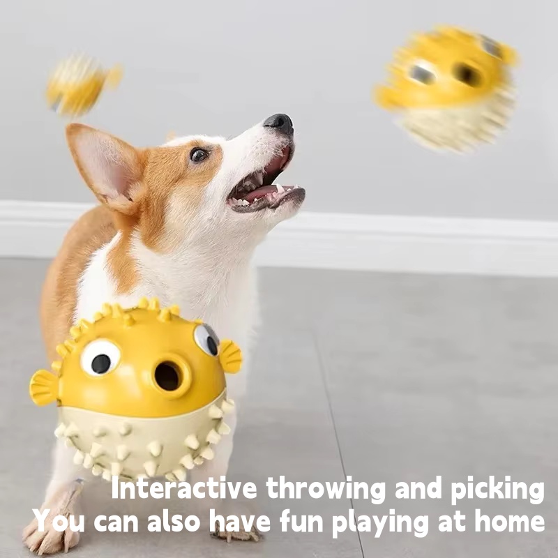 반응형으로 작동하는, 물고기 모양의 간식 자동 분배 장 - Rubber Treat Dispensing Dog Toy 리뷰 및 가격