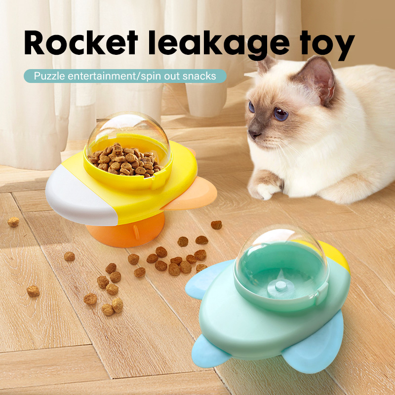 로켓 모양 회전식 고양이/강아지 퍼즐 장난감, 인터랙티 - Dog Puzzle Feeder Toy 리뷰 및 가격