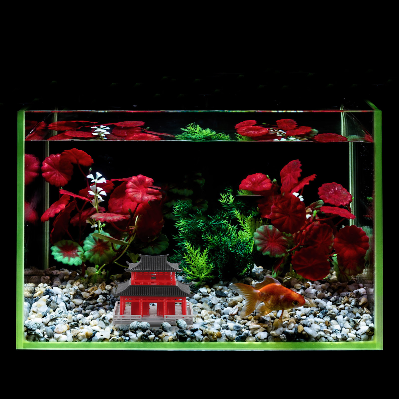미니 파빌리온, 중국 고대 건축 양식, 수족관 장식,  - Aquarium 리뷰 및 가격