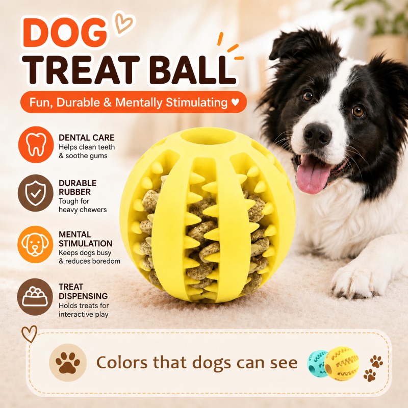 1개 강아지 간식 공 인터랙티브 푸드 디스펜싱 퍼즐 장 - Rubber Treat Dispensing Dog Toy 리뷰 및 가격