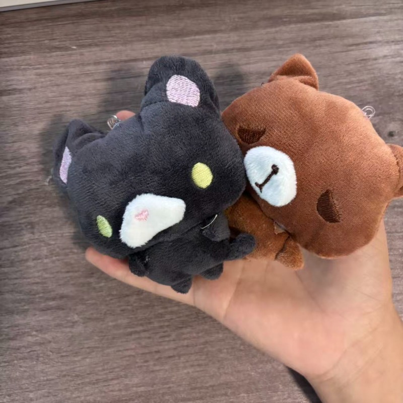 사랑스러운 갈색 곰과 작은 검은 고양이 봉제 인형 펜던 - Cat Toys 리뷰 및 가격