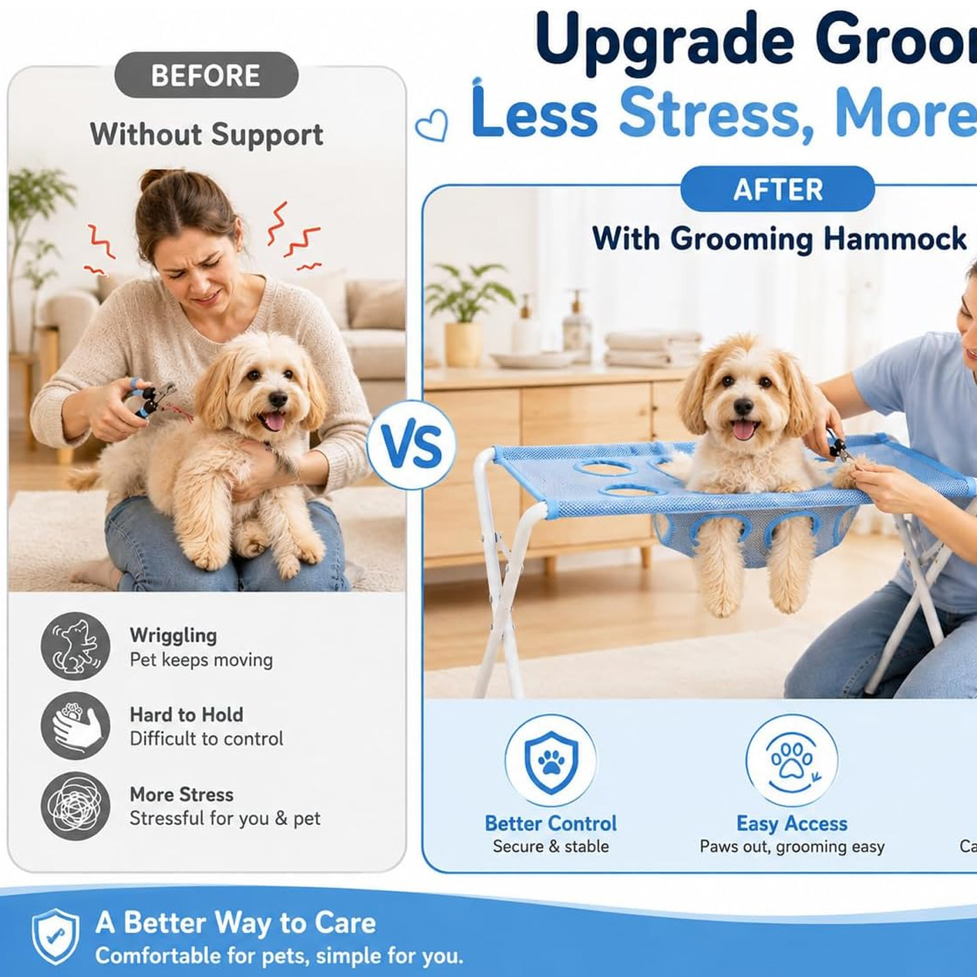 접이식 반려동물 목욕 해먹, 발톱 다듬기용, 긁힘 방지 - Pet Grooming 리뷰 및 가격
